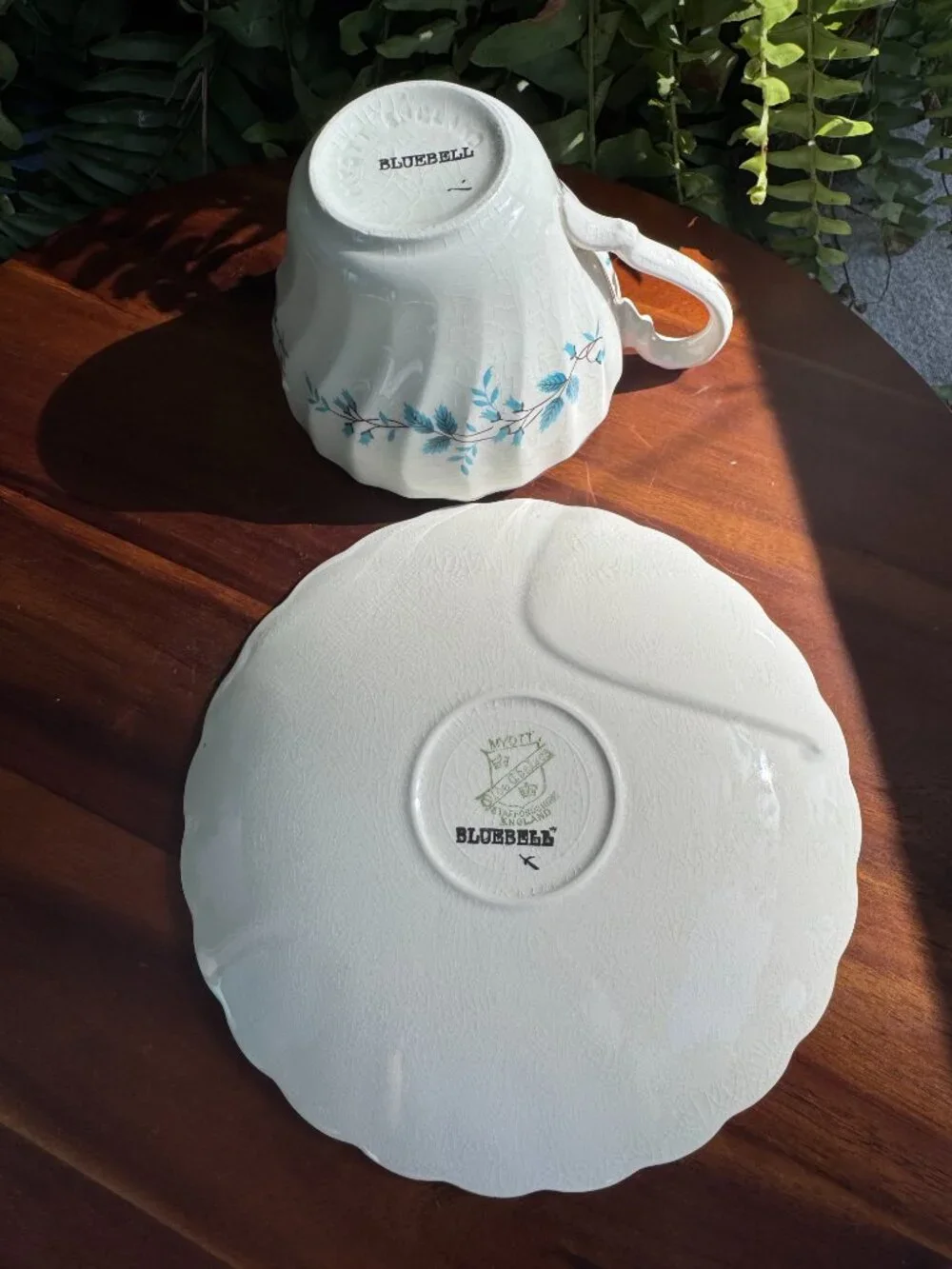 Vintage Myott Bluebell Teacup and Saucer Set by Olde Chelsea Staffordshire